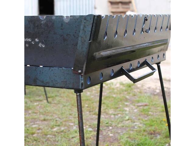 Мангал-валіза 2 мм на 8 шампурів, розкладна жаровня гриль - Фото 6