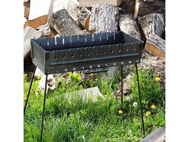 Мангал-валіза 3 мм на 10 шампурів, розкладна жаровня гриль - Фото 6