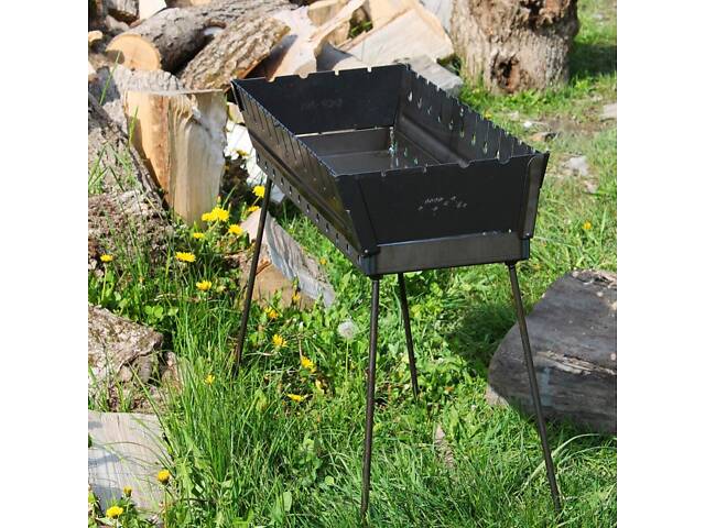 Мангал-валіза 3 мм на 12 шампурів, розкладна жаровня гриль - Фото 5