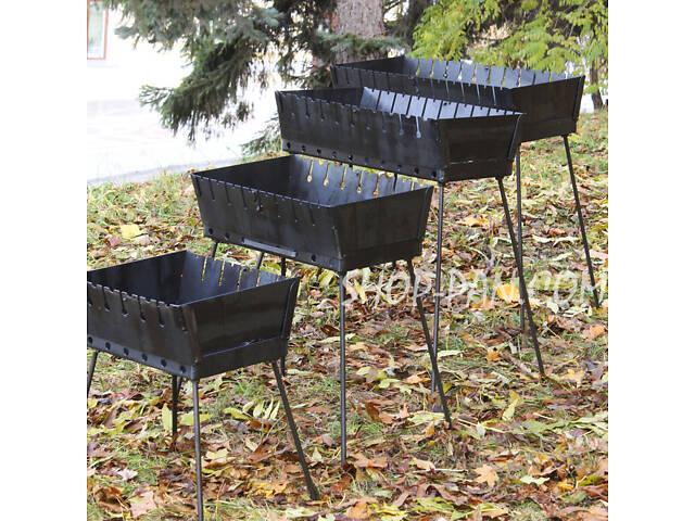 Мангал-валіза 3 мм на 12 шампурів, розкладна жаровня гриль - Фото 10