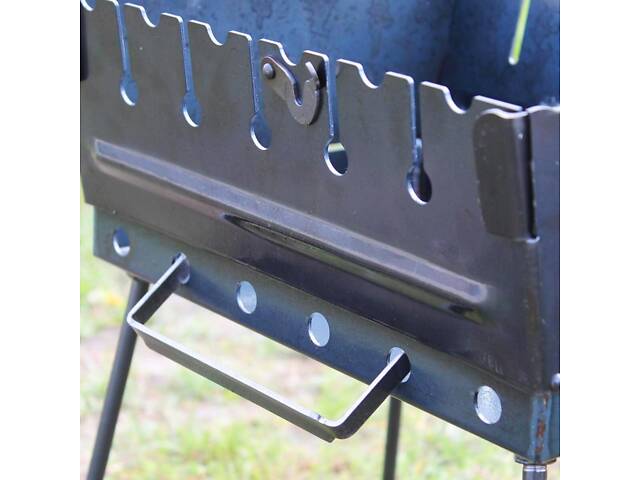 Мангал-валіза 3 мм на 12 шампурів, розкладна жаровня гриль - Фото 2