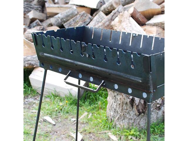 Мангал-валіза 3 мм на 12 шампурів, розкладна жаровня гриль - Фото 3