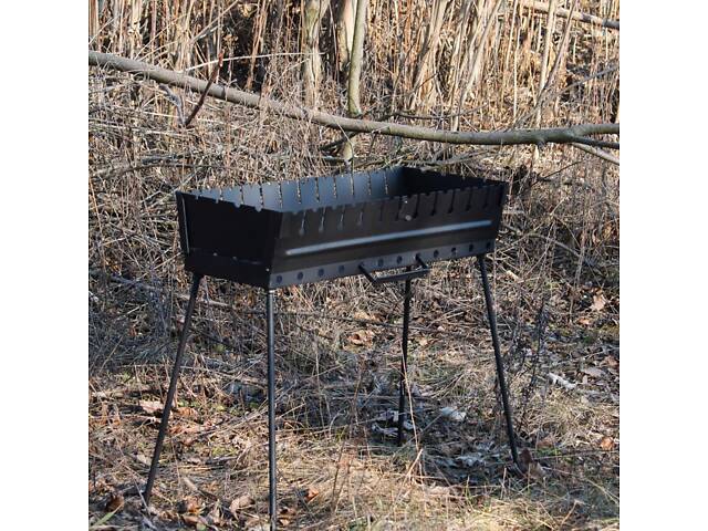 Мангал-валіза фарбований 3 мм на 10 шампурів, розкладна жаровня гриль - Фото 6