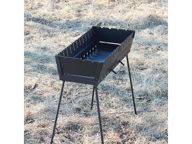 Мангал-валіза фарбований 3 мм на 12 шампурів, розкладна жаровня гриль - Фото 1