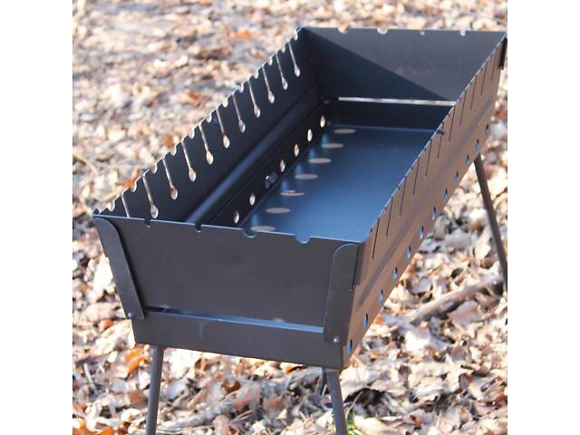 Мангал-валіза фарбований 3 мм на 6 шампурів, розкладна жаровня гриль - Фото 1