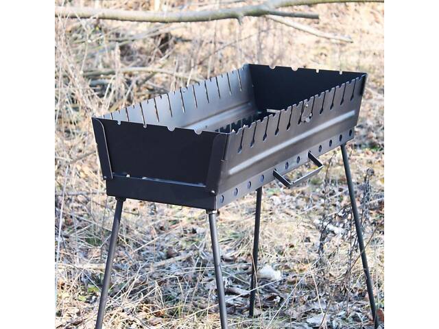 Мангал-валіза фарбований 3 мм на 6 шампурів, розкладна жаровня гриль - Фото 2