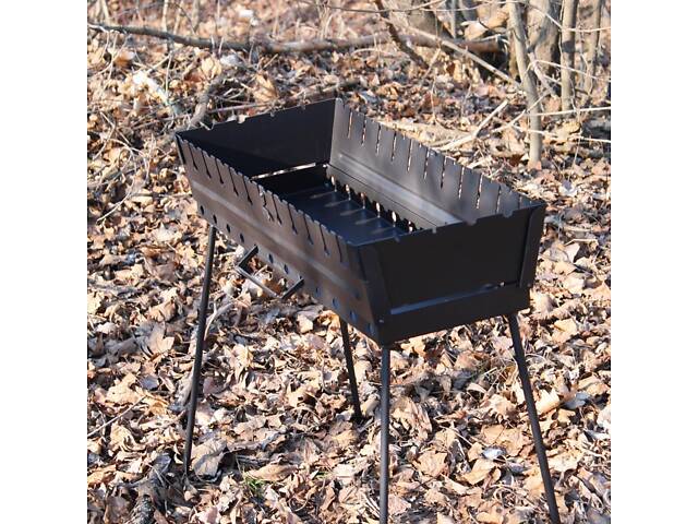 Мангал-валіза фарбований 3 мм на 6 шампурів, розкладна жаровня гриль - Фото 5