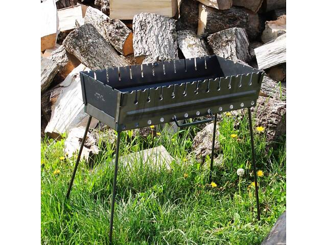 Мангал валіза на 6, 8, 10, 12 шампурів розкладного жаровня гриль - Фото 2