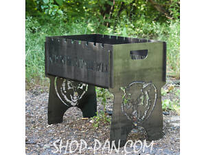 Мангал на 8 шт розбірний з індивідуальним гравіюванням - КОЛЯ ЖАРИТ ЛУЧШЕ ВСЕХ - на подарунок