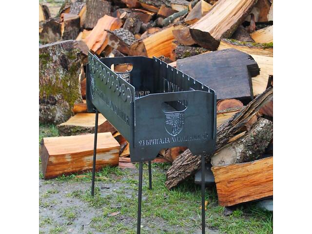 Мангал на довгих ніжках із вбудованою шашличницею та мотором на 10 шампурів 3 мм - Фото 9