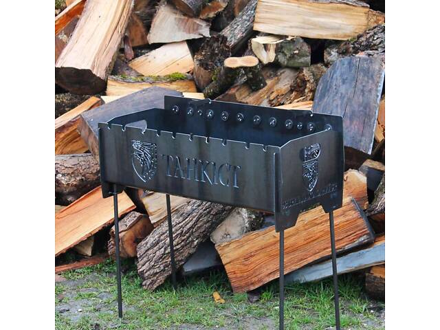 Мангал на довгих ніжках із вбудованою шашличницею та мотором на 10 шампурів 3 мм - Фото 10