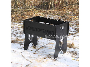 Мангал розбірний фарбований на 8 шампурів з індивідуальним гравіюванням — World of Tanks