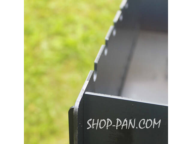 Мангал розбірний високий на 10 шампурів із підставкою для дров та індивідуальним гравіюванням — Герб - Фото 6