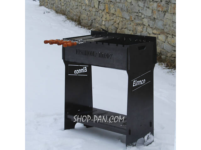 Мангал розбірний високий із вбудованою шашличницею і мотором на 10 шампурів - Фото 2