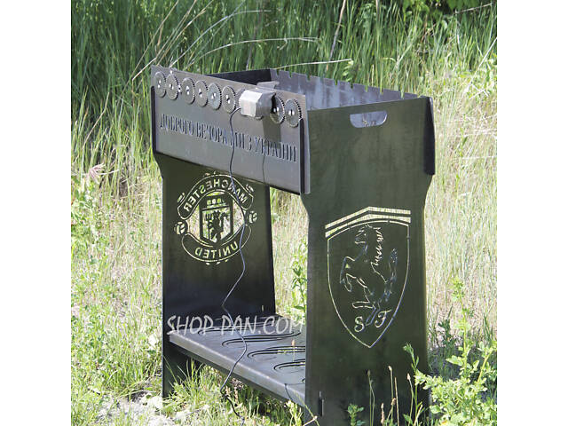 Мангал розбірний високий із вбудованою шашличницею і мотором на 10 шампурів — Доброго вічора мі з Украї - Фото 2