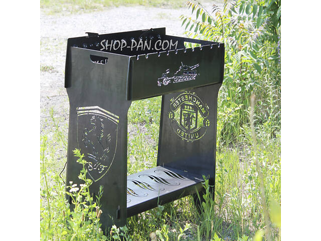 Мангал розбірний високий із вбудованою шашличницею і мотором на 10 шампурів — Доброго вічора мі з Украї - Фото 3