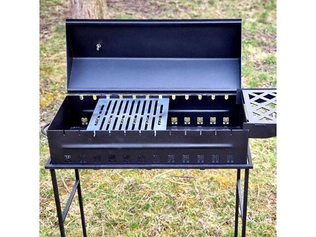 Мангал Садовий з кришкою 4 мм + 10 шампурів - Фото 2