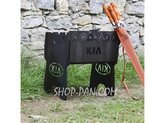 Мангал із вбудованою шашличницею та мотором на 6 шампурів із гравіюванням — BMW - Фото 9