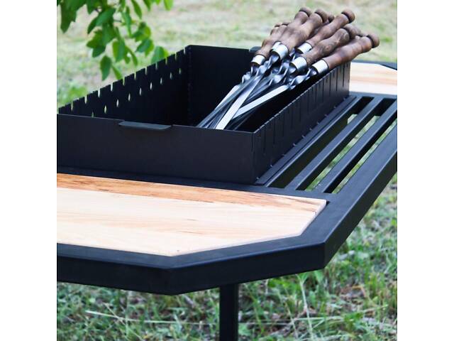 Мангал Ватра зі столиком і знімною жарівнею на 12 шампурів - Фото 5