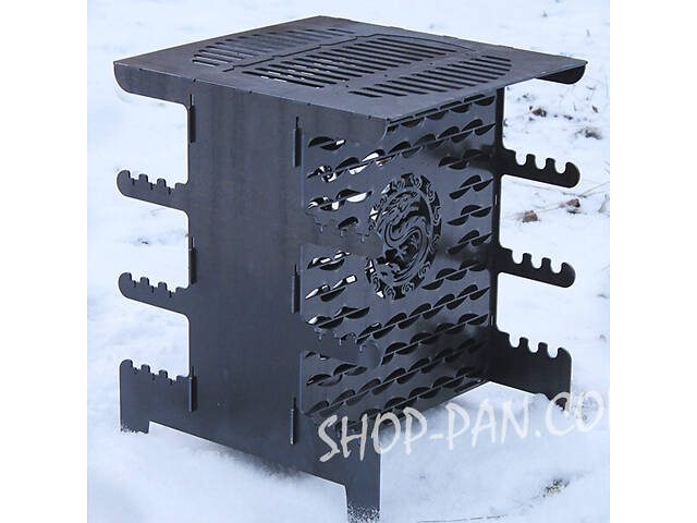 Мангал вертикальний розбірний з індивідуальним гравіюванням - в подарунок - Фото 1