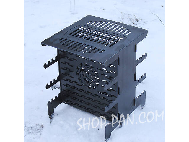 Мангал вертикальний розбірний з індивідуальним гравіюванням - в подарунок - Фото 2