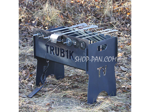 Мангал імний із вбудованою шашличницею та мотором на 8 шампурів - Фото 6