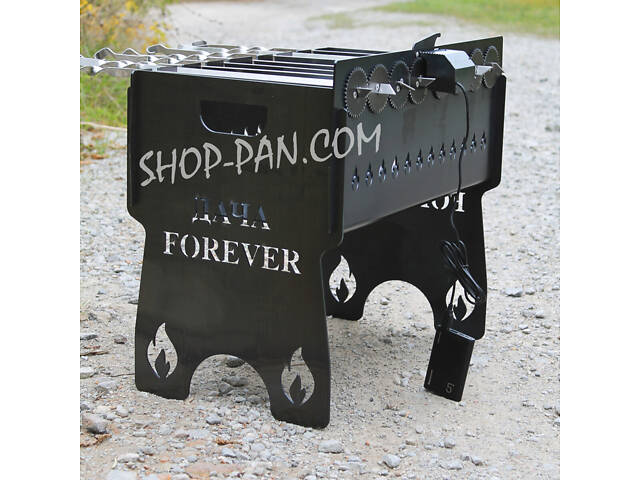 Мангал імний із вбудованою шашличницею та мотором на 12 шампурів - Фото 4