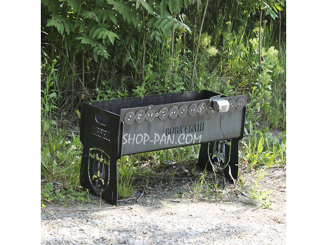 Мангал імний із вбудованою шашличницею та мотором на 12 шампурів — Вова *баш - Фото 1