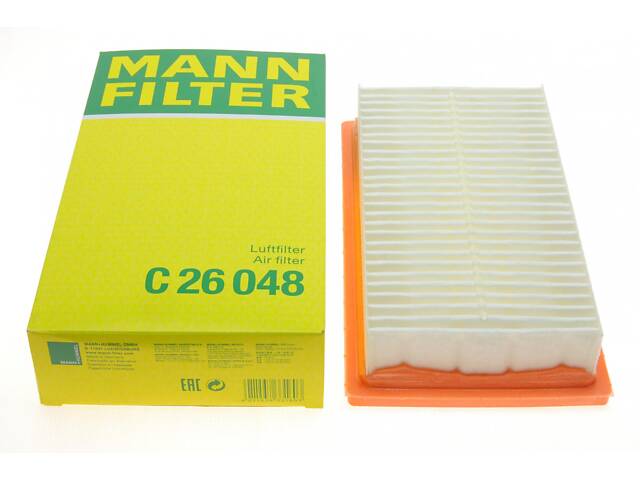 MANN-FILTER C 26 048 Фільтр повітряний Hyundai Accent/Solaris 1.4/1.6/Kia Rio 1.0T-GDI/1.2