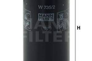 MANN-FILTER W 735/2 Фільтр масляний Audi A6 4.2 V8 97-05