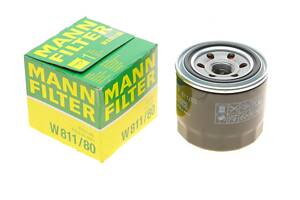 MANN-FILTER W 811/80 Фільтр масляний Kia Ceed/Rio 1.4-1.6 05-/Hyundai Tucson 2.0 04-/Sonata 1.8-3.0 88-/Mitsubishi/Mazda