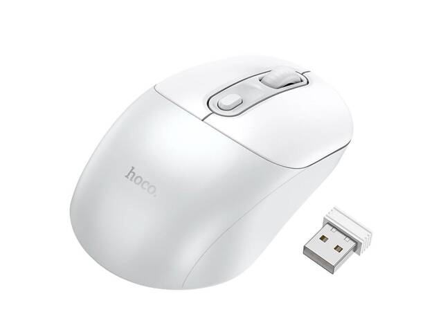 Манипулятор мышь HOCO GM28 2.4G business wireless mouse White Gray yL. - Фото 3