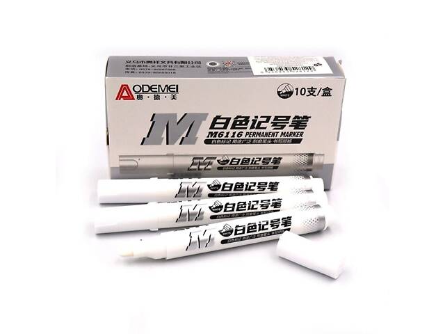 Маркер білий перманентний Aodemei 6116M - Фото 1