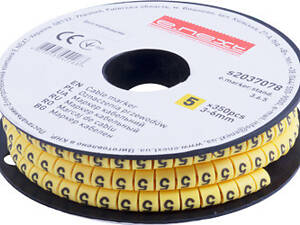 Маркер кабельный цифра '5' 3-6мм.кв. (350шт/рул) [s2037078] желтый e.marker.stand.3.6.5 E.NEXT