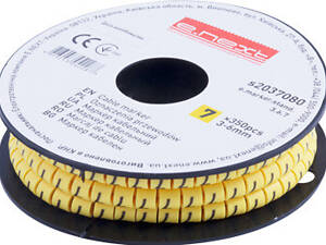 Маркер кабельный цифра '7' 3-6мм.кв. (350шт/рул) [s2037080] желтый e.marker.stand.3.6.7 E.NEXT