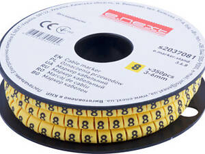 Маркер кабельный цифра '8' 3-6мм.кв. (350шт/рул) [s2037081] желтый e.marker.stand.3.6.8 E.NEXT