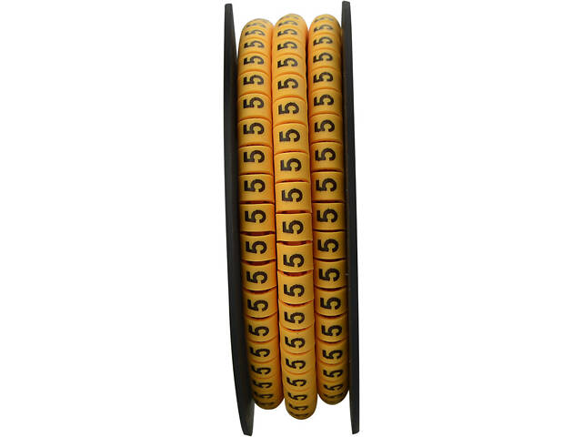 Маркер кабельный цифра '5' 5,2-10мм.кв. (350шт/рул) [A0150080035] желтый EC-3 АСКО - Фото 3