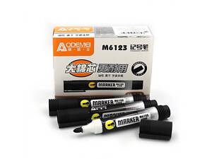 Маркер перманентный черный цвет чернил Aodemei M6123 (10 шт в уп.) цена за 1 шт