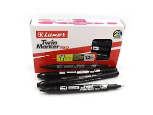 Маркер перманентный двухсторонний черный Twin 150 - Luxor 0,7-1мм 3011