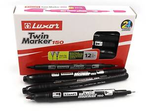 Маркер перманентний двухсторонній чорний Twin 150 - Luxor 0,7-1мм 3011