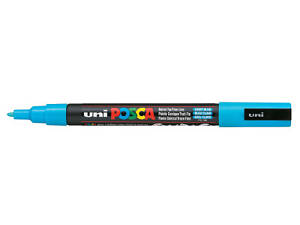 Маркер UNI Posca, 0.9-1.3мм, Блакитний (PC-3M.L.Blue)