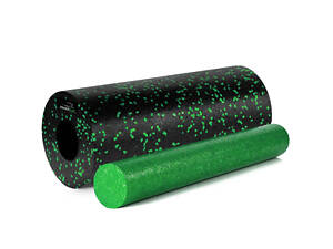 Масажний ролик (роллер) гладкий PowerPlay PP-4348 2 in 1 EPP Foam Roller Чорно/Зелений (33x14см.)