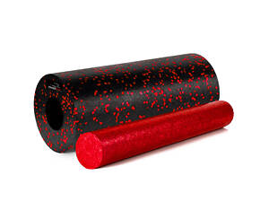Масажний ролик (роллер) гладкий PowerPlay PP-4348 2 in 1 EPP Foam Roller Чорно/Червоний (33x14см.)