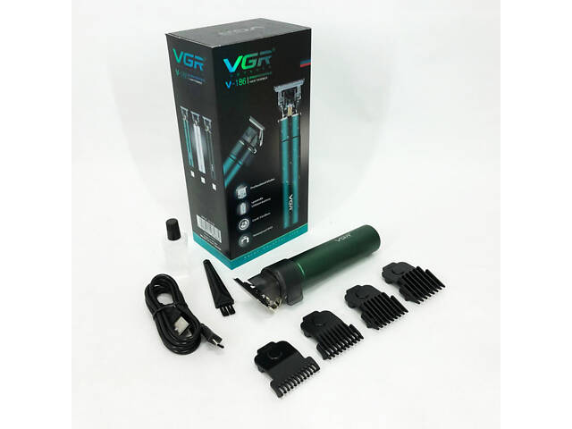 Машинка для стрижки акумуляторна VGR V-186 триммер для волосся та бороди - Фото 16