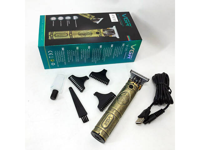 Машинка для стрижки чоловіча VGR V-085 Електробритва з насадками для бороди Машинка окантовка - Фото 2