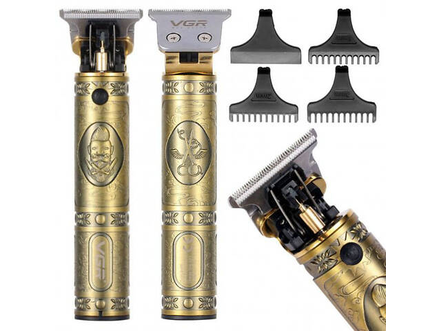 Машинка для стрижки чоловіча VGR V-085 Електробритва з насадками для бороди Машинка окантовка - Фото 18