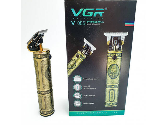 Машинка для стрижки чоловіча VGR V-085 Електробритва з насадками для бороди Машинка окантовка - Фото 20