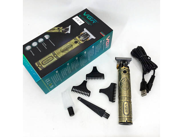 Машинка для стрижки чоловіча VGR V-085 Електробритва з насадками для бороди Машинка окантовка - Фото 36