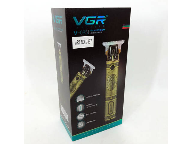 Машинка для стрижки чоловіча VGR V-085 Електробритва з насадками для бороди Машинка окантовка - Фото 37
