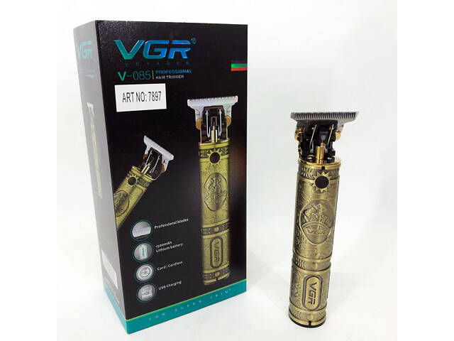 Машинка для стрижки чоловіча VGR V-085 Електробритва з насадками для бороди Машинка окантовка - Фото 38